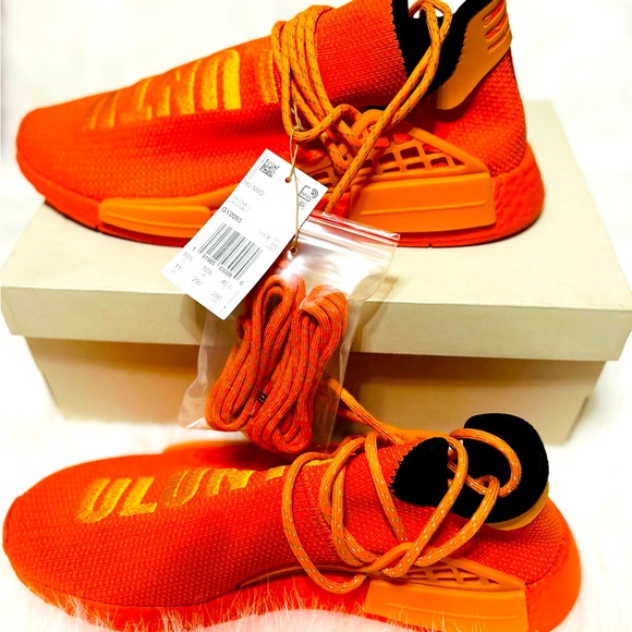 Pharrell Williams Orange Adidas HU NMD Originals Gy0095 - Picture 4 of 11